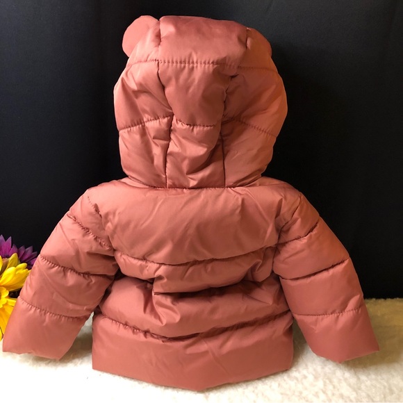 New Old Navy Unisex Dusty Red Puffet Jacket With Animal Ears - Picture 2 of 11